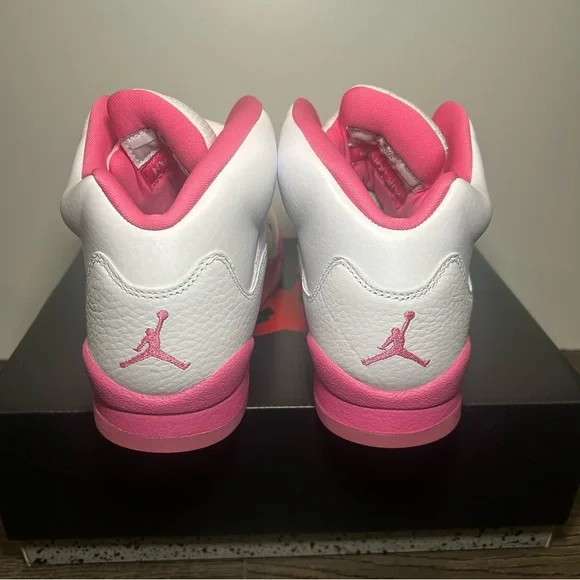 Nike White and Pink Air Jordan 5 Sneakers 6.5Y - Picture 7 of 11